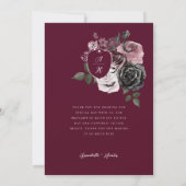 Script Coffin foto Gotische Halloween bruiloft Bedankkaart (Achterkant)