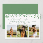 Script Confetti |  Photo Collage Graduation  Kaart (Voorkant / Achterkant)
