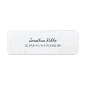 Script Cursief Tekst Marmer Elegant Minimalistisch Etiket (Voorkant)