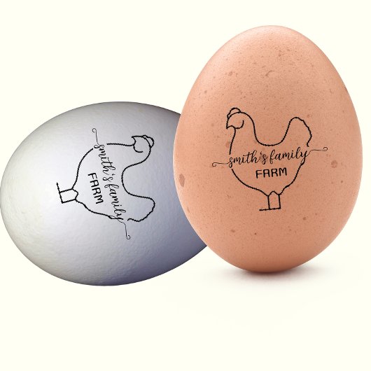 Script Custom Chicken silhouette Egg Mini Stamp Rubberstempel