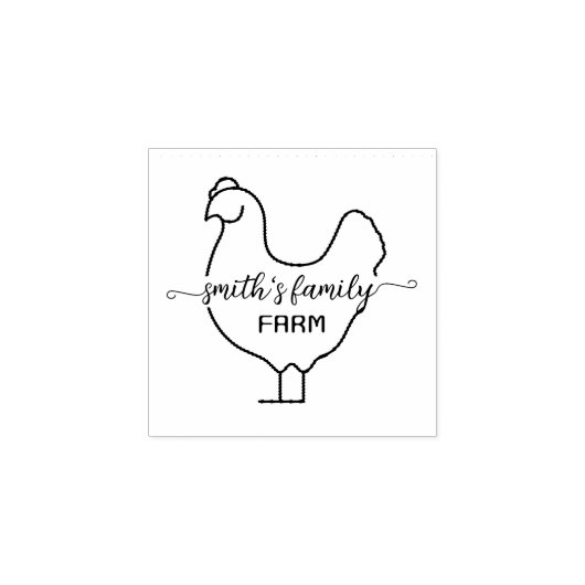 Script Custom Chicken silhouette Egg Mini Stamp Rubberstempel (Afrduk)