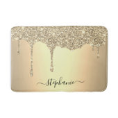 Script Custom Name Gold Glitter Drift Luxury Badmat (Voorkant)