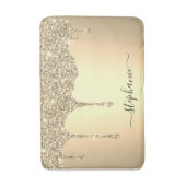 Script Custom Name Gold Glitter Drift Luxury  Badmat (Voorkant Verticaal)