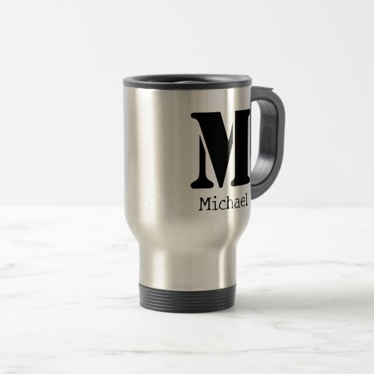 Script Custom Name Monogram Travel Mug Reisbeker (Voorkant rechts)