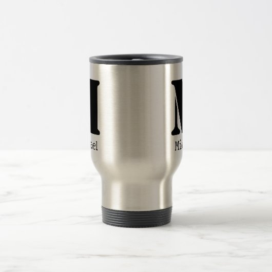 Script Custom Name Monogram Travel Mug Reisbeker (Center)