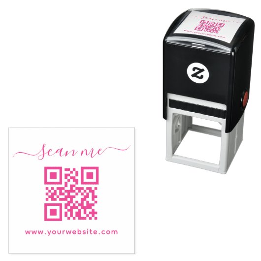 Script custom text and QR code   Zelfinktende Stempel (In situ)