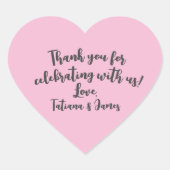 Script Custom Thank You Heart Favoriet Hart Sticker (Voorkant)