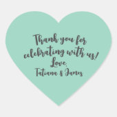 Script Custom Thank You Heart Favoriet Hart Sticker (Voorkant)