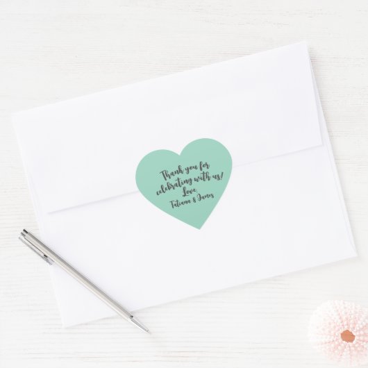 Script Custom Thank You Heart Favoriet Hart Sticker (Envelop)