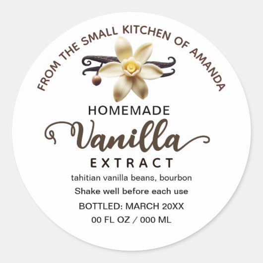 Script Custom zelfgemaakte vanille-extract label (Voorkant)