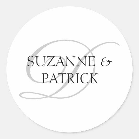 Script D Monogram Labels (Zilver / Zwart) (Voorkant)