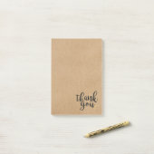 Script Dank Je Goud Liefde Hart Rustieke Kraft Post-it® Notes (Op bureau)