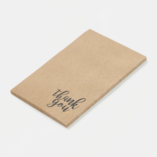 Script Dank Je Goud Liefde Hart Rustieke Kraft Post-it® Notes (Schuin)