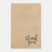 Script Dank Je Goud Liefde Hart Rustieke Kraft Post-it® Notes (Voorkant)