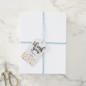 Script Dank je Gouden Hartjes Confetti Cadeaulabel (Met Touw)