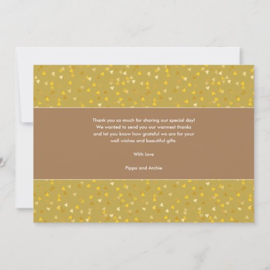 Script Dank Je Gouden Hartjes Trouwfoto Bedankkaart (Achterkant)
