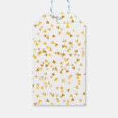 Script Dank je wel Gouden Harten Confetti Cadeaulabel (Achterkant)