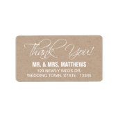 Script Dank u bruiloft adres label (Voorkant)