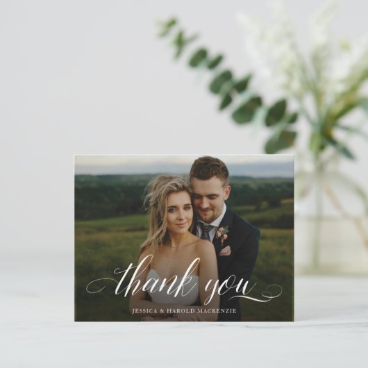Script Dank u bruiloft Briefkaart (Staand voorkant)