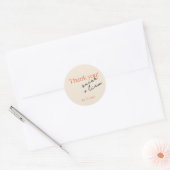 Script Dank u bruiloft Classic ronde Sticker (Envelop)