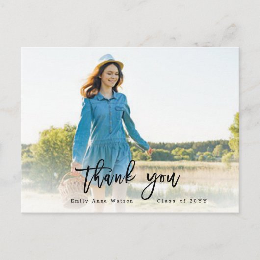 Script Dank u Foto Afstuderen Briefkaart (Voorkant)