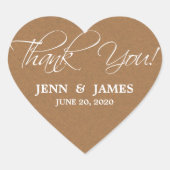 Script Dank u huwelijksgunstiglabels Hart Sticker (Voorkant)
