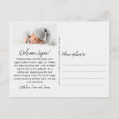 Script Dank u twee foto's geboorte aankondiging Briefkaart (Achterkant)