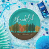 Script Dankbare Thanksgiving Diner Gepersonaliseer Papieren Bordje (Feest)