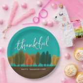 Script Dankbare Thanksgiving Diner Gepersonaliseer Papieren Bordje (Feest)