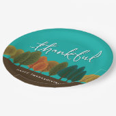 Script Dankbare Thanksgiving Diner Gepersonaliseer Papieren Bordje (Gekanteld)