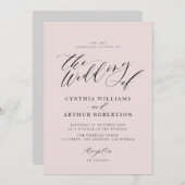 script dat grijs is en brute huwelijksuitnodiging kaart (Voorkant / Achterkant)