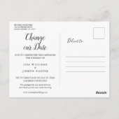 Script Datumwijziging Uitgesteld Rustiek Hout Briefkaart (Achterkant)