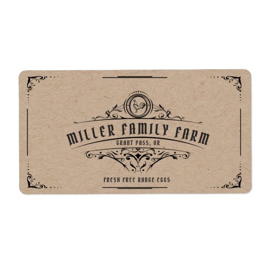  Script Decoratief Ornament Egg Carton Etiket (Voorkant)