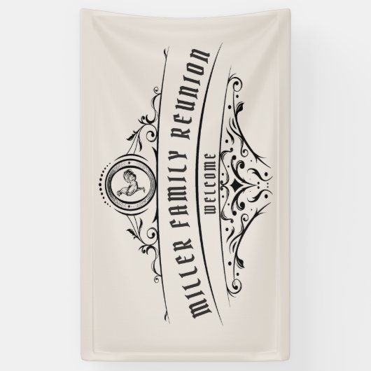  Script Decoratieve Boerderij Familiereünie Spandoek (Verticaal)