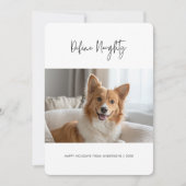 Script Definieer Stoute Kersthond Huisdier Foto Feestdagenkaart (Voorkant)