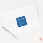 Script Diagonalen in Cobalt Baby shower Sticker (Envelop)