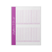 Script Donker Roze 8.5x11 Twee Kolommen Checklist Notitieblok (Linkerzijde)