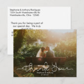 Script Doodle foto bruiloft dank je kaart (Voorkant / Achterkant)