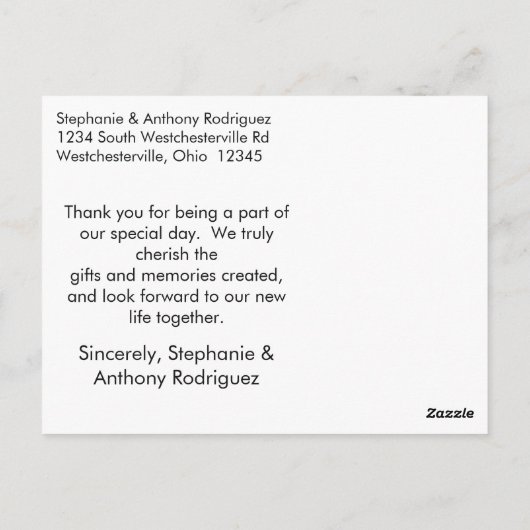 Script Doodle foto bruiloft dank je kaart (Achterkant)