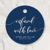 Script Doordrenkt met Liefde Bewerkbare Kleur Huwe Bedankjes Labels (Voorkant)