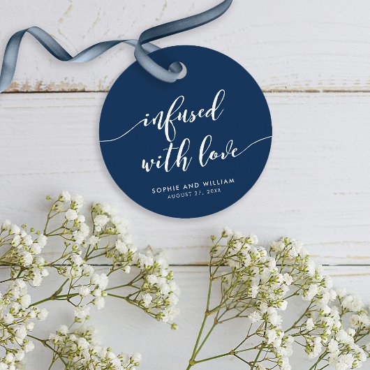 Script Doordrenkt met Liefde Bewerkbare Kleur Huwe Bedankjes Labels