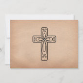 Script Dove en Cross First Heilige Communie Kaart (Achterkant)