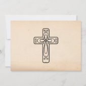 Script Dove en Cross First Heilige Communie Kaart (Achterkant)