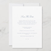 Script Dusty Blue & White Save the Date Kaart (Voorkant)