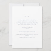 Script Dusty Blue & White Save the Date Kaart (Achterkant)