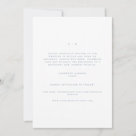 Script Dusty Blue & White Save the Date Kaart