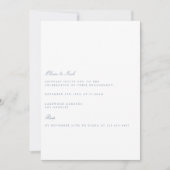 Script Dusty Blue & White Verloving Invitation Kaart (Voorkant)
