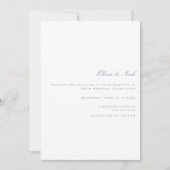 Script Dusty Blue & White Wedding Invitation Kaart (Voorkant)