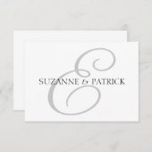 Script E Monogram Notecard (zilver/zwart) Notitiekaartje (Voorkant / Achterkant)