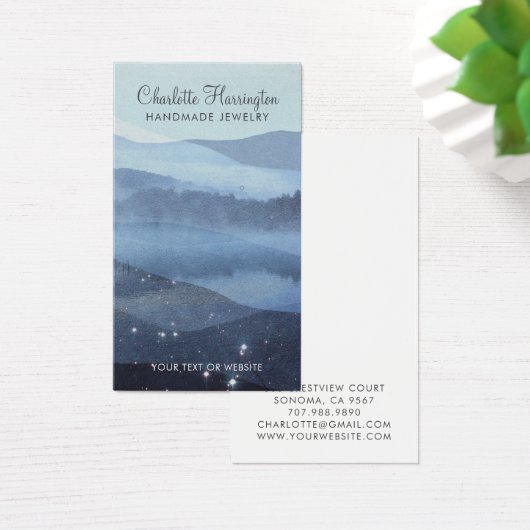 Script Earring Blue Mountain Jewelry Display Kaart (Bureau)